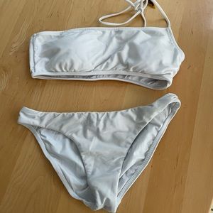 Vix white One Shoulder Bikini Size D top/Medium bottoms